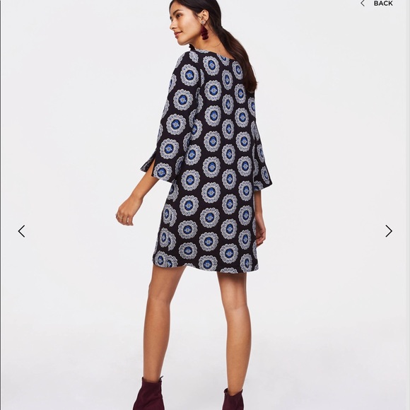 ANN TAYLOR LOFT SP MEDALLION SLIT SLEEVE DRESS - Picture 2 of 7